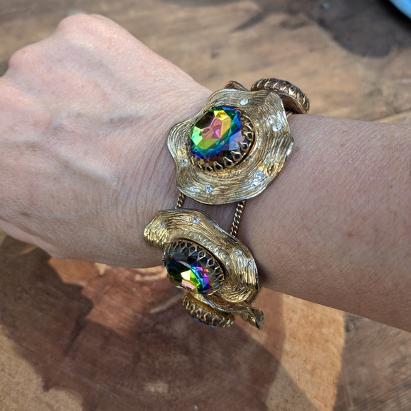 Vintage Judy Lee "Tourmaline" Chunky Bracelet - Picture 2 of 10